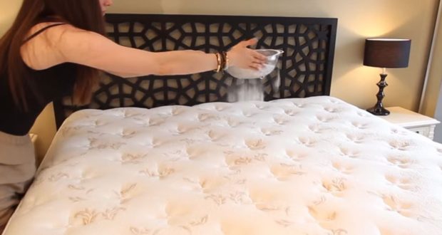 sprinkle baking soda on bed mattress